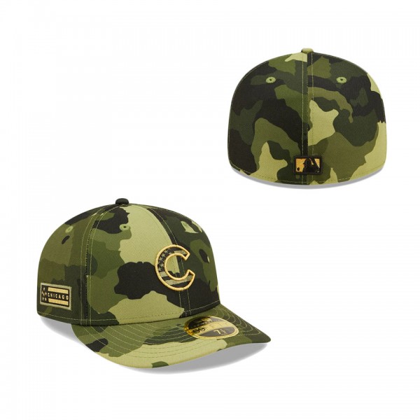 Men's Chicago Cubs New Era Camo 2022 Armed Forces Day On-Field Low Profile 59FIFTY Hat