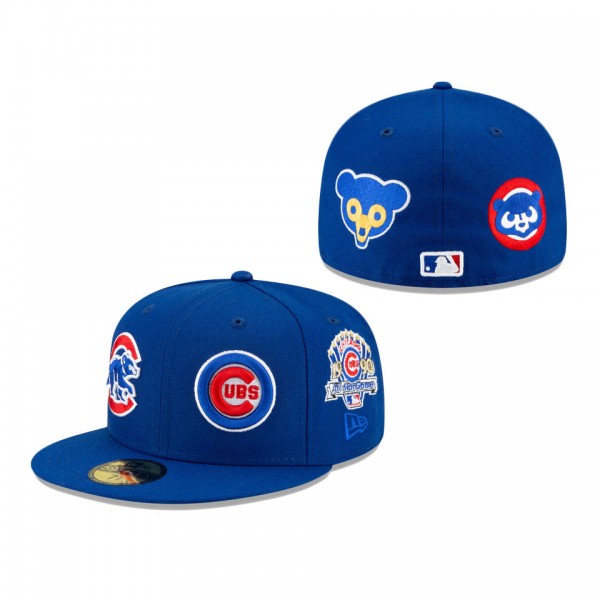 Chicago Cubs Patch Pride Fitted Cap Royal