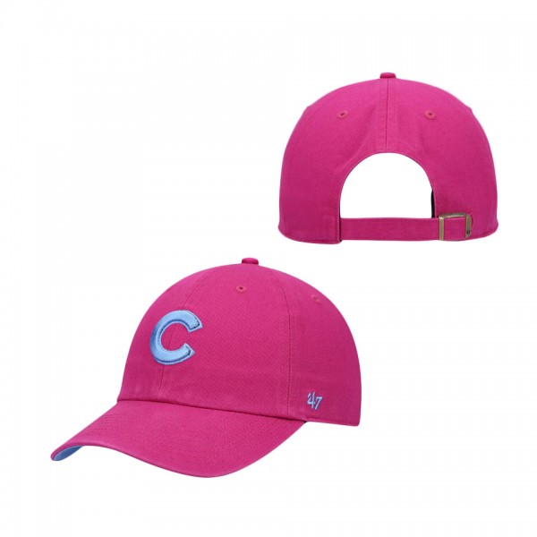 Chicago Cubs '47 Periwinkle Orchid Undervisor Clean Up Adjustable Hat Pink
