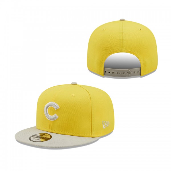 Chicago Cubs New Era Spring Two-Tone 9FIFTY Snapback Hat Yellow Gray