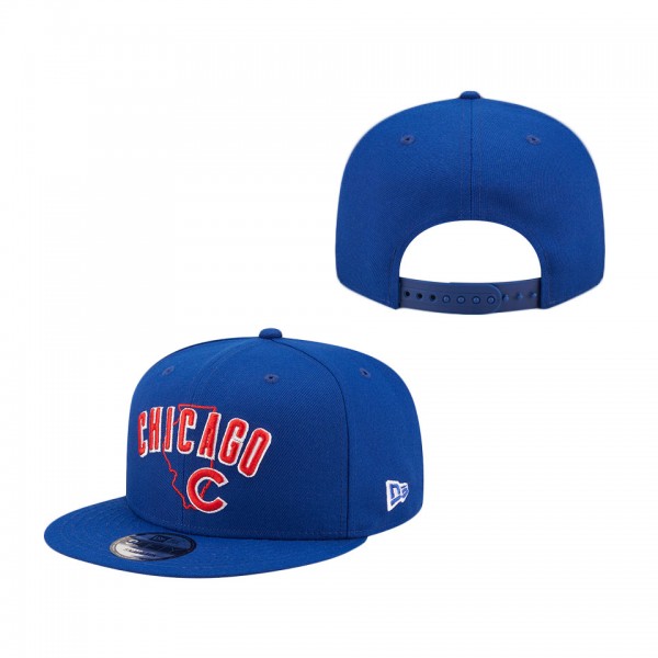 Chicago Cubs New Era State 9FIFTY Snapback Hat Royal