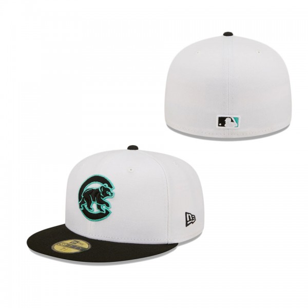 Men's Chicago Cubs New Era White Black Spring Color Pack Two-Tone 59FIFTY Fitted Hat