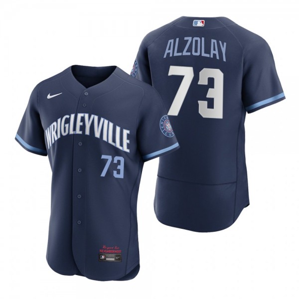 Men's Chicago Cubs Adbert Alzolay Navy 2021 City Connect Authentic Jersey