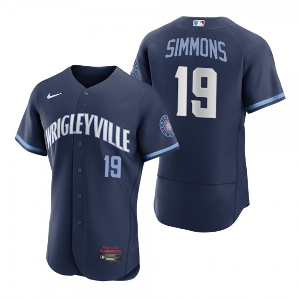 Men's Chicago Cubs Andrelton Simmons Navy City Connect Authentic Jersey