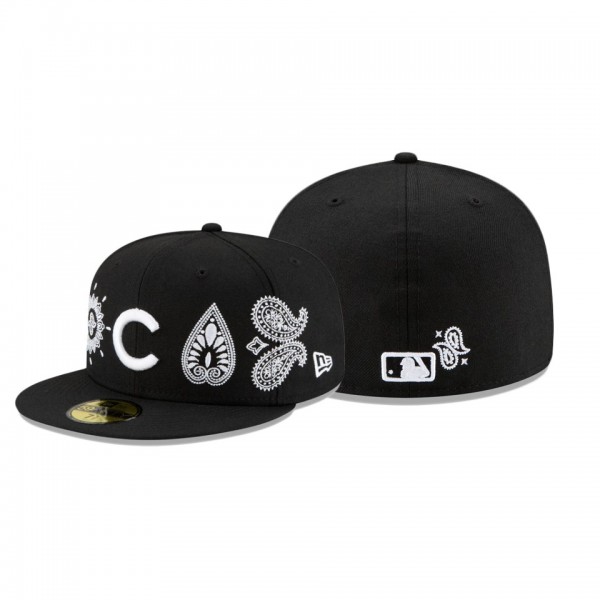 Chicago Cubs Paisley Elements Black 59FIFTY Fitted Hat