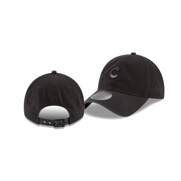 Men's Chicago Cubs Blackout Collection Black 9TWENTY Adjustable Hat