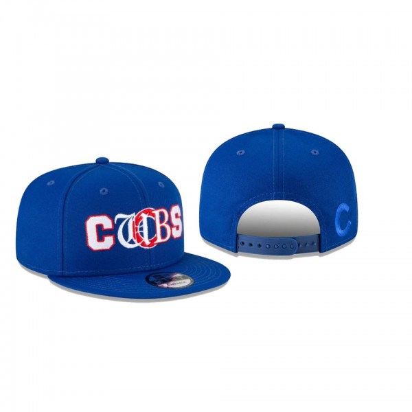 Men's Chicago Cubs Mixed Font Blue 9FIFTY Snapback Hat