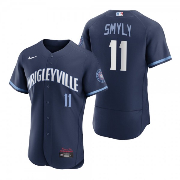 Men's Chicago Cubs Drew Smyly Navy City Connect Authentic Jersey