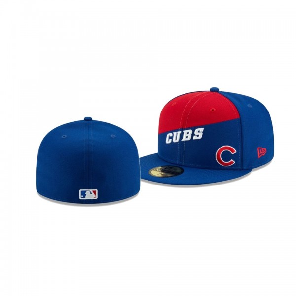 Men's Chicago Cubs Color Split Red Blue 59FIFTY Fitted Hat