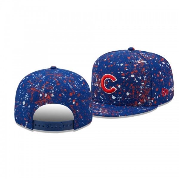 Men's Cubs Splatter Royal 9FIFTY Snapback Hat