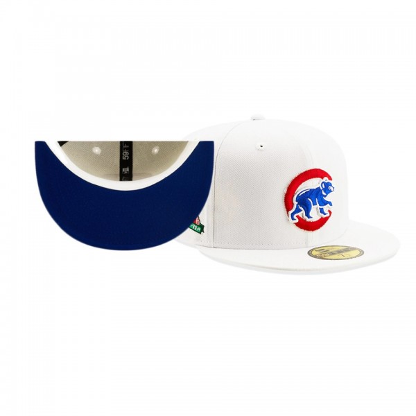 Chicago Cubs Undervisor White Wrigley Field 100th Anniversary Patch 59FIFTY Hat