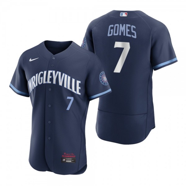 Men's Chicago Cubs Yan Gomes Navy City Connect Authentic Jersey