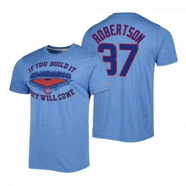 Chicago Cubs David Robertson Royal 2022 Field Of Dreams Tri-Blend T-Shirt