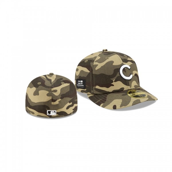Men's Chicago Cubs 2021 Armed Forces Day Camo On-Field Low Profile 59FIFTY Fitted Hat