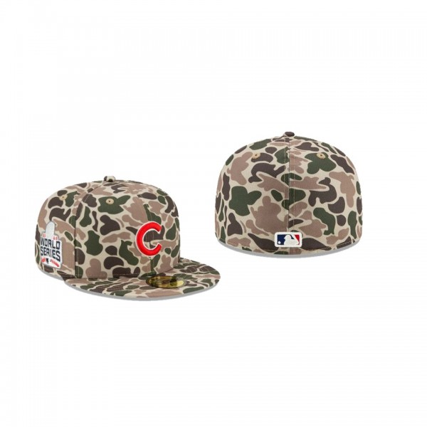 Men's Chicago Cubs # Duck Camo 59FIFTY Fitted Hat Green