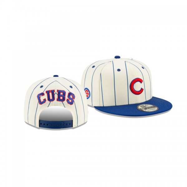 Men's Chicago Cubs Pinstripe White 9FIFTY Snapback Hat