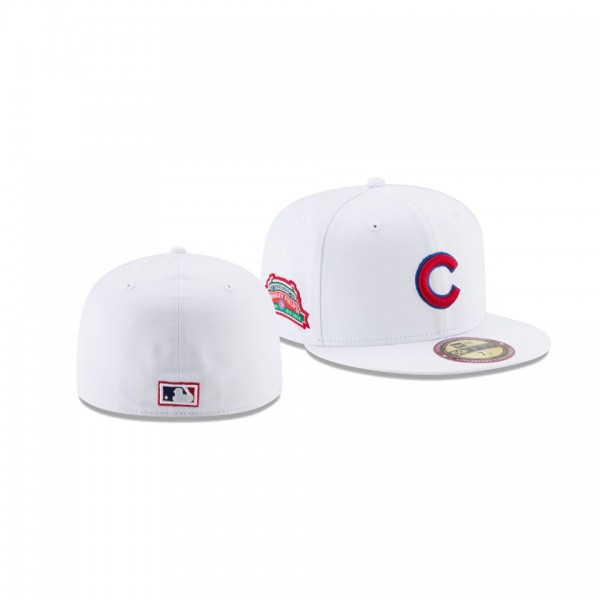 Men's Chicago Cubs Stadium Patch White Optic 59FIFTY Fitted Hat