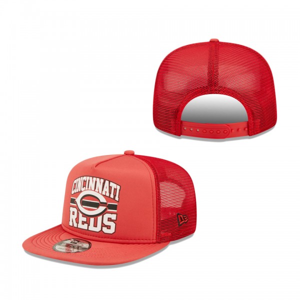 Cincinnati Reds New Era Logo 9FIFTY Trucker Snapback Hat Red