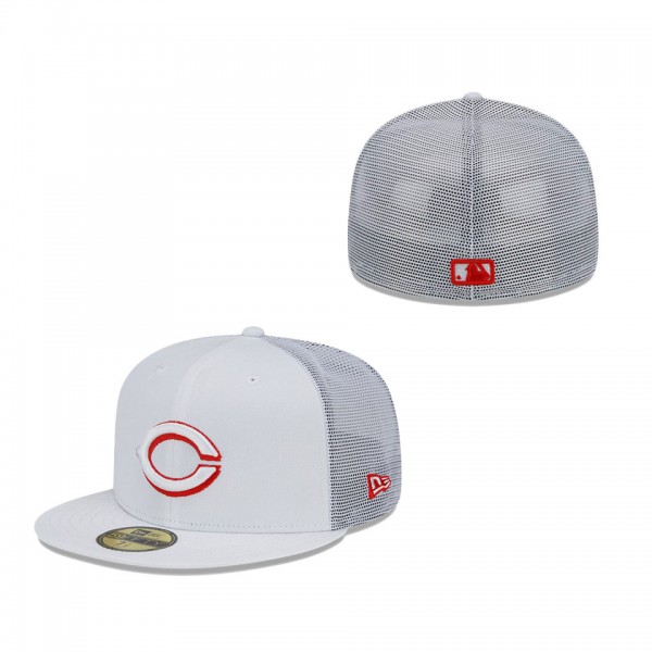 Cincinnati Reds New Era 2022 Batting Practice 59FIFTY Fitted Hat White