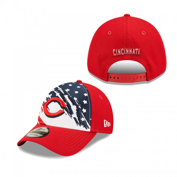 Cincinnati Reds Red 2022 4th Of July Stars Stripes 9FORTY Snapback Adjustable Hat