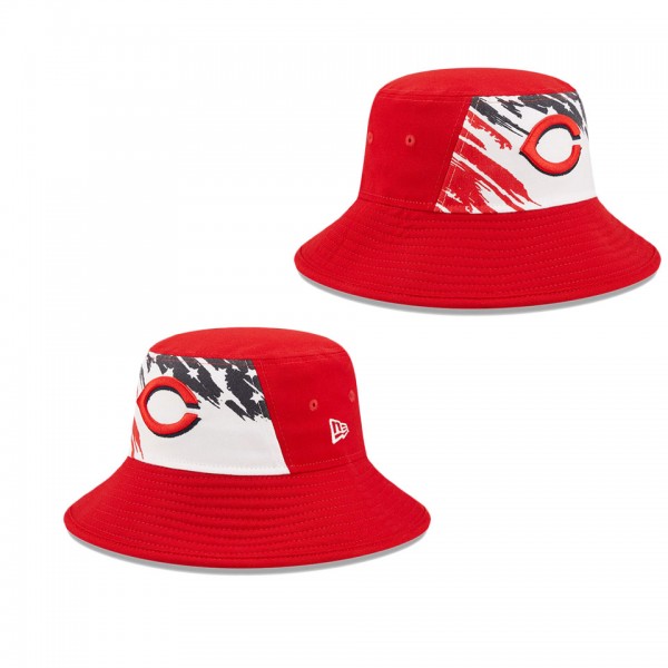 Cincinnati Reds Red 2022 4th Of July Stars Stripes Bucket Hat