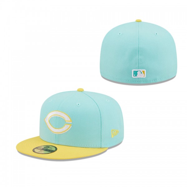 Men's Cincinnati Reds New Era Turquoise Yellow Spring Color Pack Two-Tone 59FIFTY Fitted Hat