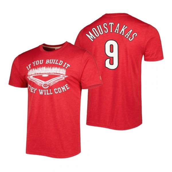 Cincinnati Reds Mike Moustakas Red 2022 Field Of Dreams Tri-Blend T-Shirt