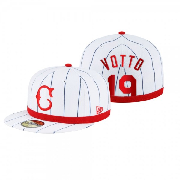 Cincinnati Reds Joey Votto White 2022 Field Of Dreams Fitted Hat