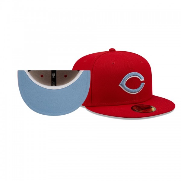 Cincinnati Reds 150 Seasons Scarlet Blue Undervisor 59FIFTY Hat
