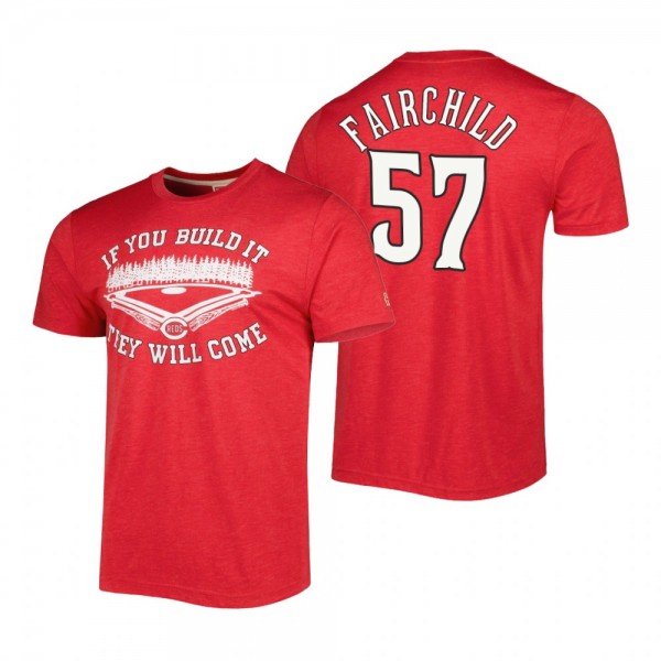 Cincinnati Reds Stuart Fairchild Red 2022 Field Of Dreams Tri-Blend T-Shirt