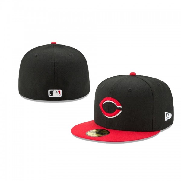 Youth Cincinnati Reds Authentic Collection Black 59FIFTY Fitted Hat