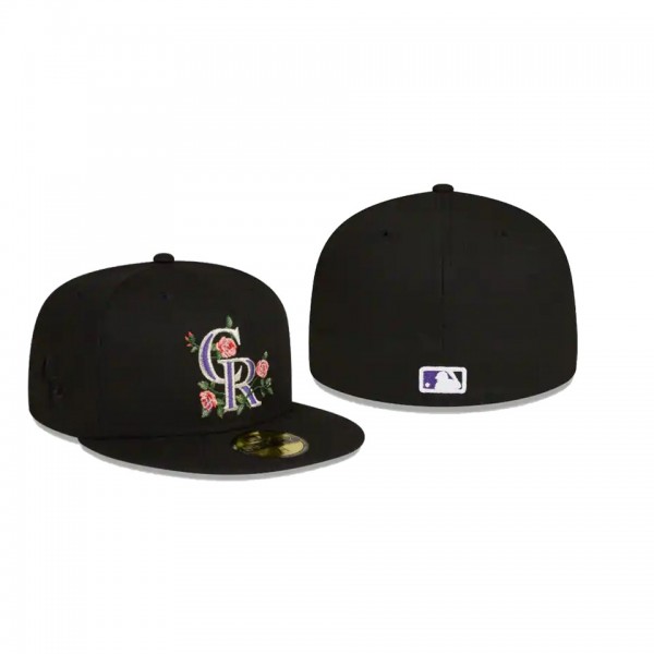 Men's Colorado Rockies Bloom Black 59FIFTY Fitted Hat