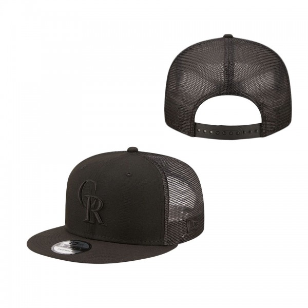 Men's Colorado Rockies New Era Blackout Trucker 9FIFTY Snapback Hat