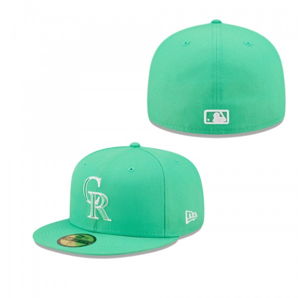 Colorado Rockies Island Green Logo White 59FIFTY Fitted Hat