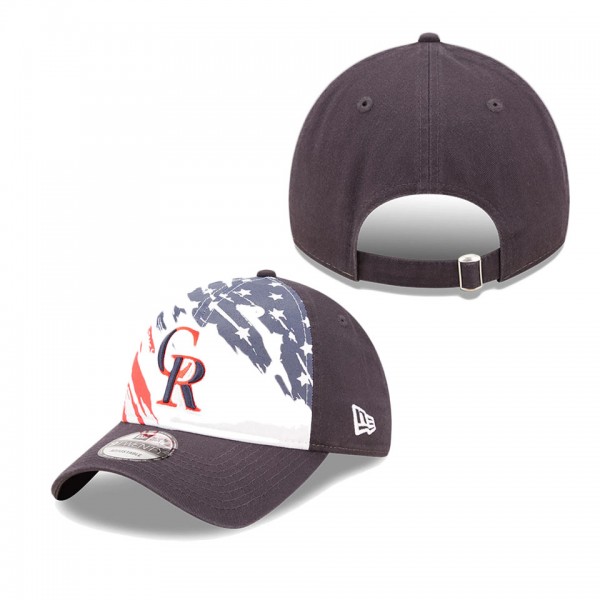 Colorado Rockies Navy 2022 4th Of July Stars Stripes 9TWENTY Adjustable Hat