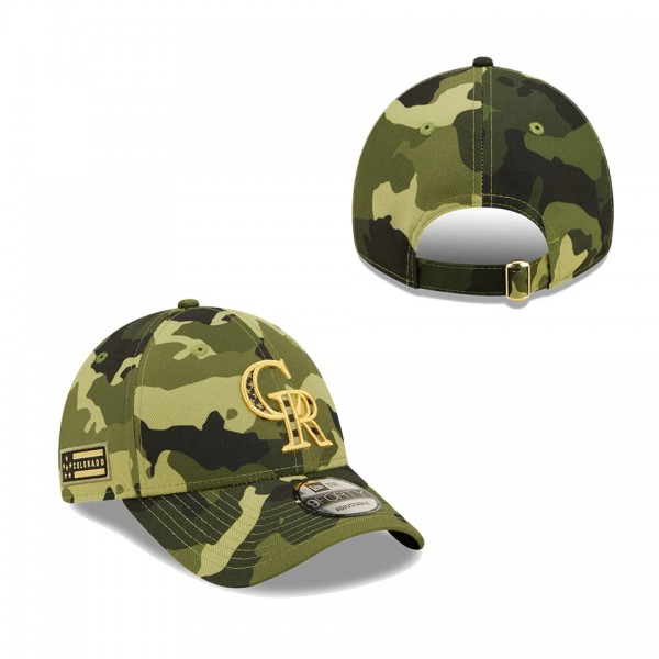 Men's Colorado Rockies New Era Camo 2022 Armed Forces Day 9TWENTY Adjustable Hat
