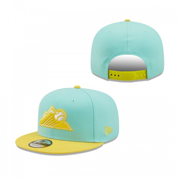 Colorado Rockies New Era Spring Two-Tone 9FIFTY Snapback Hat Turquoise Yellow