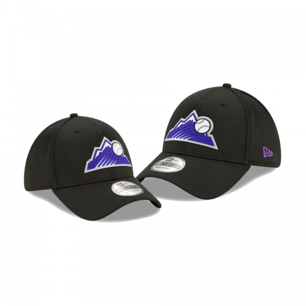 Men's Rockies Clubhouse Black 39THIRTY Flex Hat
