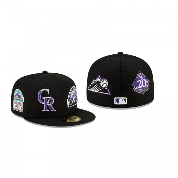 Men's Colorado Rockies Patch Pride Black 59FIFTY Fitted Hat