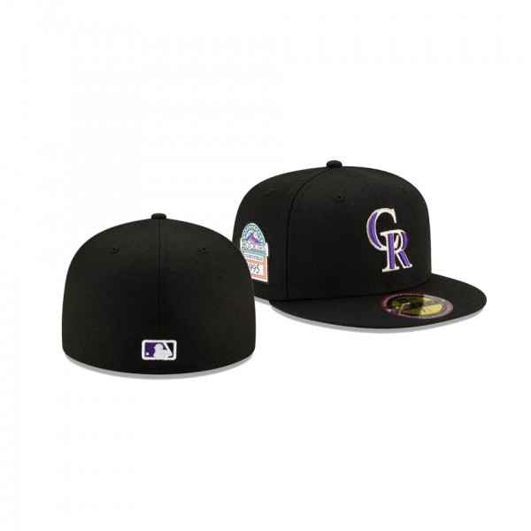 Men's Colorado Rockies Stadium Patch Black 59FIFTY Fitted Hat