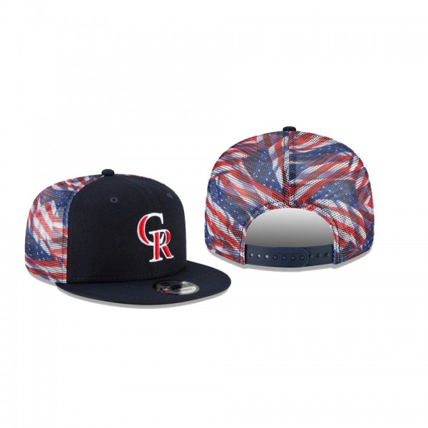 Men's Colorado Rockies Flag Mesh Navy 9FIFTY Snapback Hat