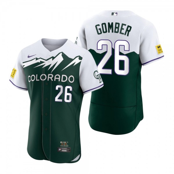 Men's Colorado Rockies Austin Gomber Green 2022 City Connect Authentic Jersey