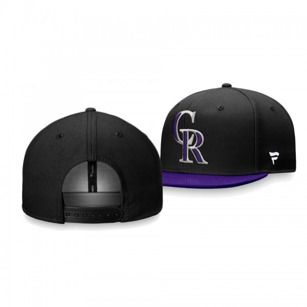 Men's Rockies Core Black Adjustable Snapback Hat
