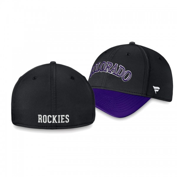 Men's Rockies Core Black Purple Flex Hat