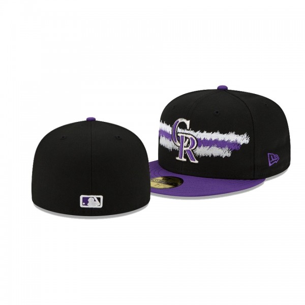 Colorado Rockies Scribble Black 59FIFTY Fitted Hat