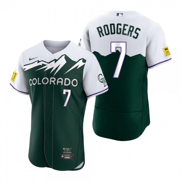 Men's Colorado Rockies Brendan Rodgers Green 2022 City Connect Authentic Jersey