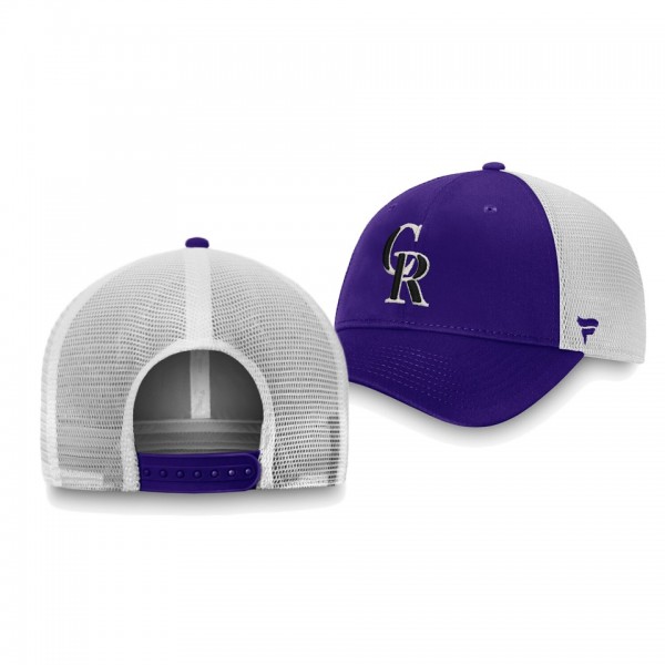 Men's Rockies Core Trucker Purple White Snapback Hat