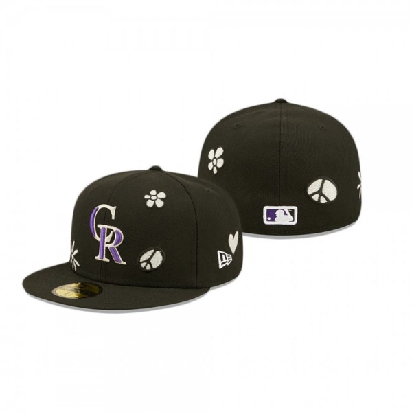 Colorado Rockies Black UV Activated Sunlight Pop 59FIFTY Fitted Hat