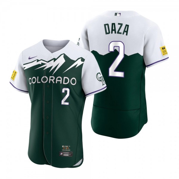 Men's Colorado Rockies Yonathan Daza Green 2022 City Connect Authentic Jersey