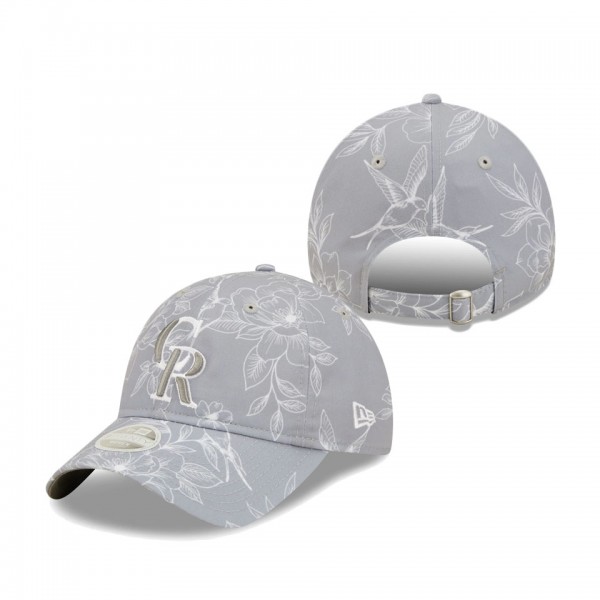 Women's Colorado Rockies New Era Gray Botanic 9TWENTY Adjustable Hat